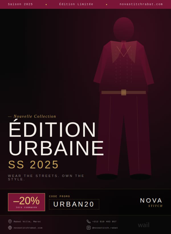 Affiche NOVA STITCH Édition Urbaine — version sombre